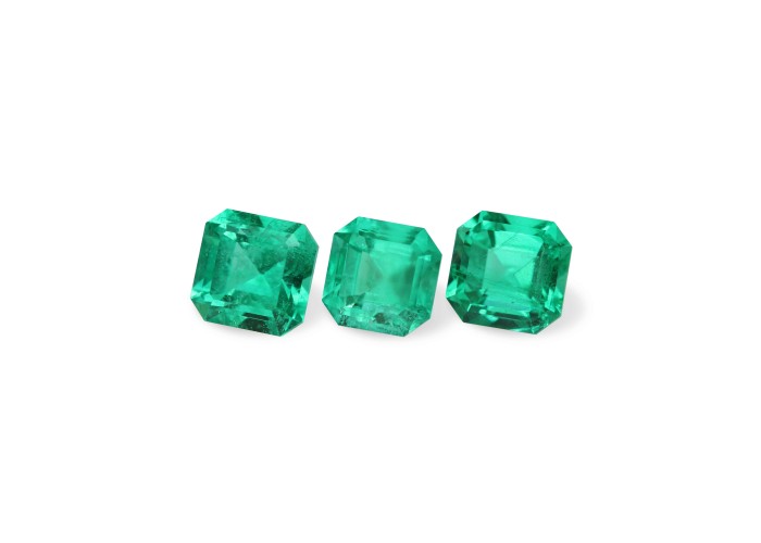 Emerald set (3 pcs) 2.81 ct oct