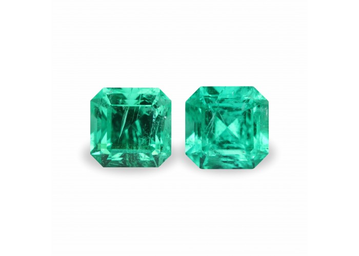 Emerald set (2 pcs) 2.2 ct oct