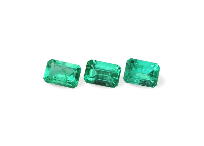 Emerald set (3 pcs) 2.67 ct oct