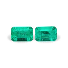 Emerald set (2 pcs) 2.81 ct bg (8,0*5,6) 4/2
