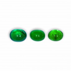 Demantoid set (3 pcs) 7.66 ct cab