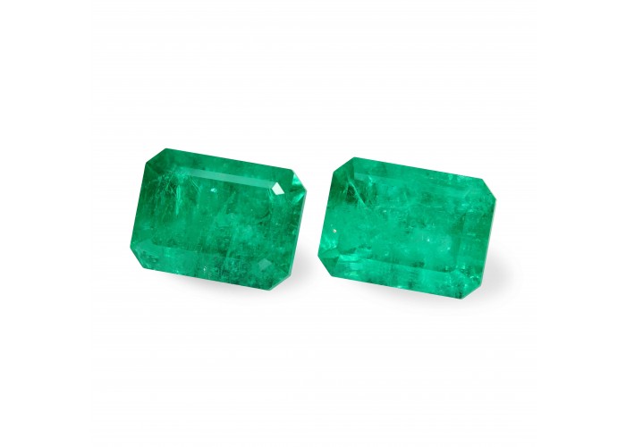 Emerald set (2 pcs) 21.47 ct oct