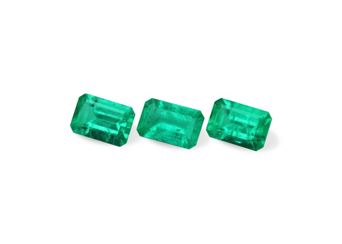 Emerald set (3 pcs) 2.91 ct oct