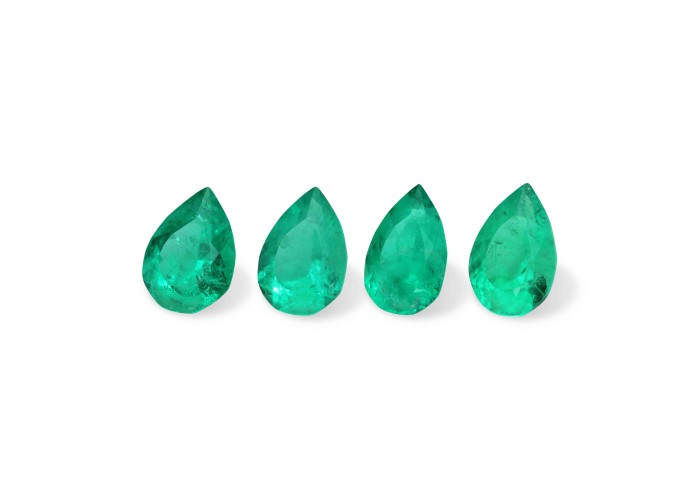 Emerald set (4 pcs) 10.3 ct ps