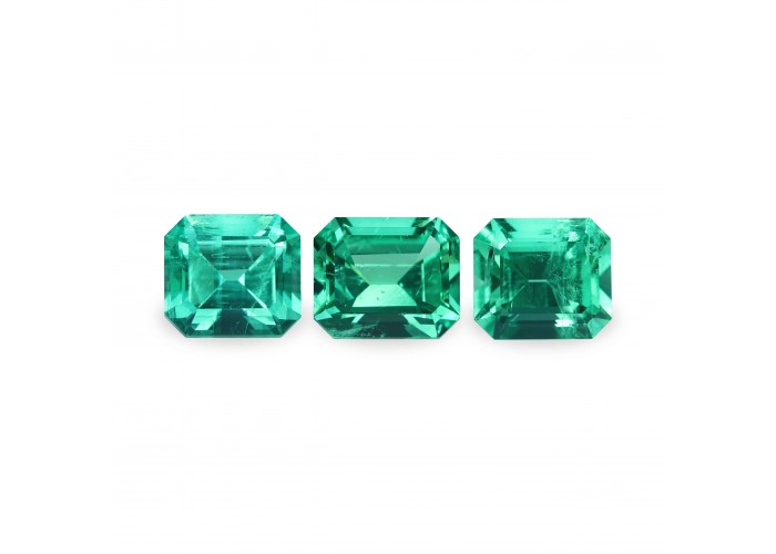 Emerald set (3 pcs) 11.9 ct oct