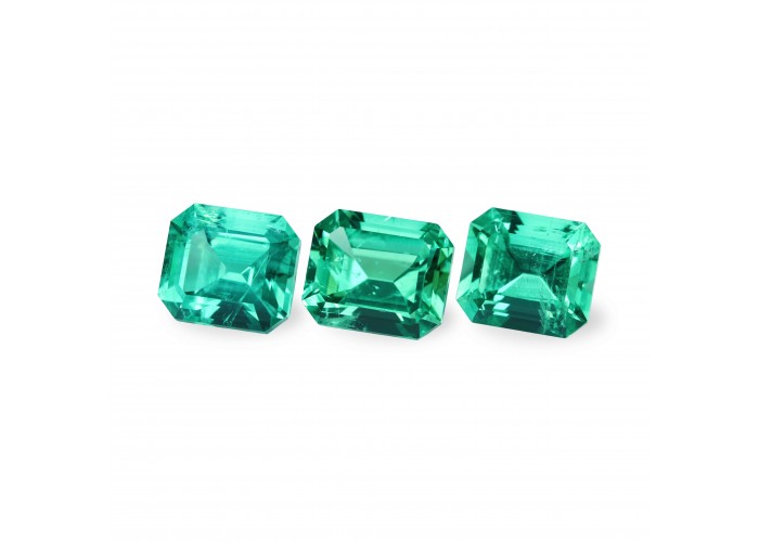 Emerald set (3 pcs) 11.9 ct oct