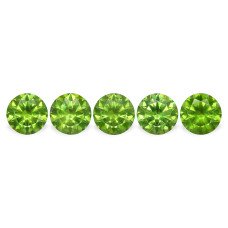 Demantoid set (5 pcs) 4.37 ct r (5,8) 4/2