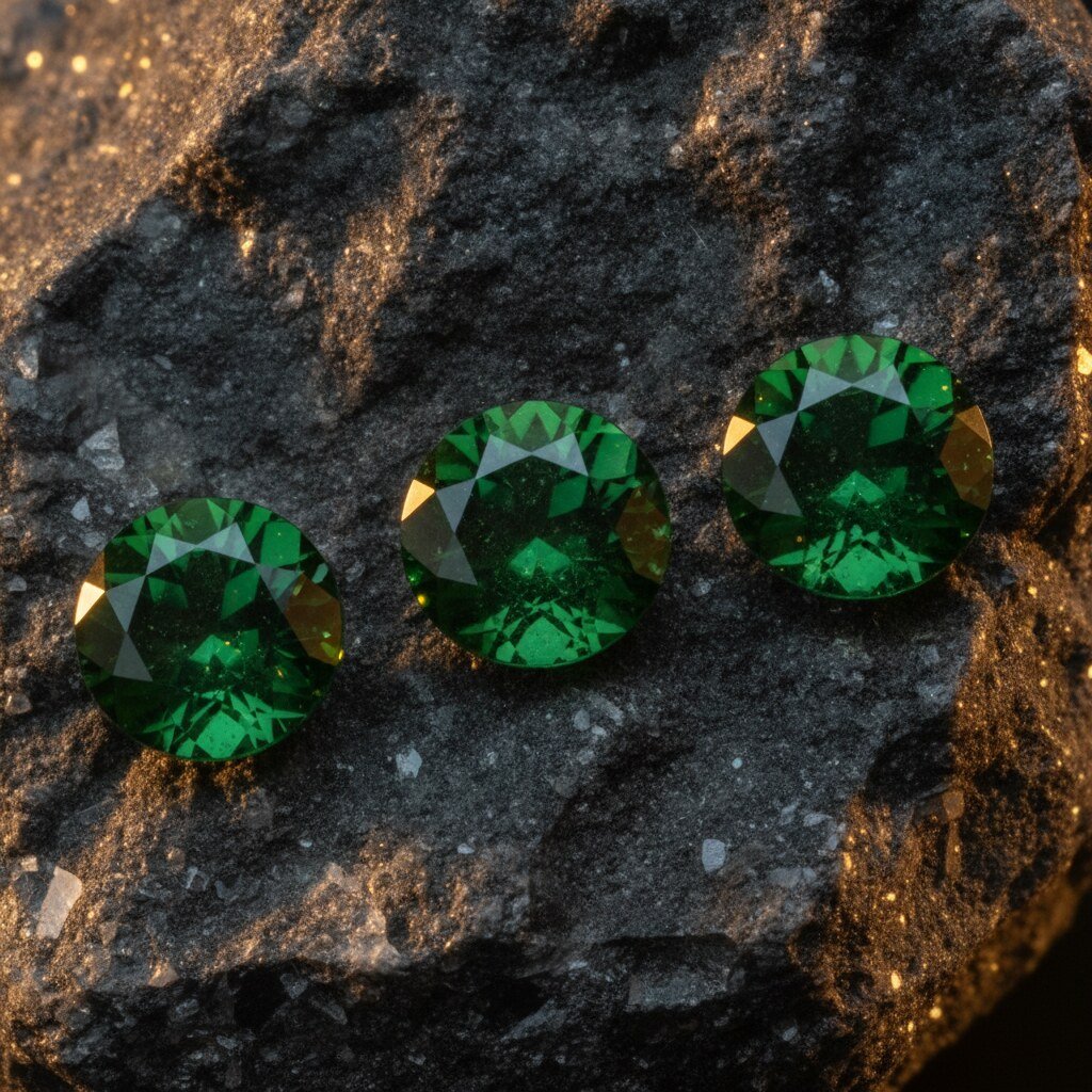 Loose demantoid gemstones featured in Ural Demantoid vs Namibia, Madagascar and Iran: An Origin Guide